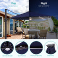Sonkuki Premium 11FT LED Cantilever Patio Umbrella – Ultimate Outdoor Comfort with 360° Rotation and Infinite Canopy Angle Adjustment - Sonkuki