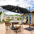Sonkuki Premium 11FT LED Cantilever Patio Umbrella – Ultimate Outdoor Comfort with 360° Rotation and Infinite Canopy Angle Adjustment - Sonkuki