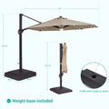 Sonkuki Premium 11FT LED Cantilever Patio Umbrella – Ultimate Outdoor Comfort with 360° Rotation and Infinite Canopy Angle Adjustment - Sonkuki