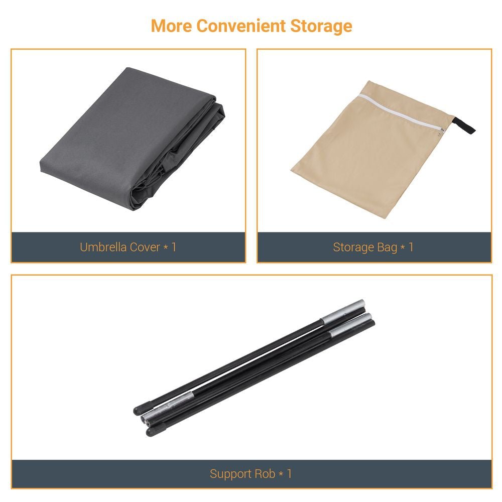 SONKUKI Table Umbrella Cover 7.5¨C11ft Patio Deck Zippered Parasol Waterproof Umbrella Covers for Outdoor Umbrellas - Sonkuki