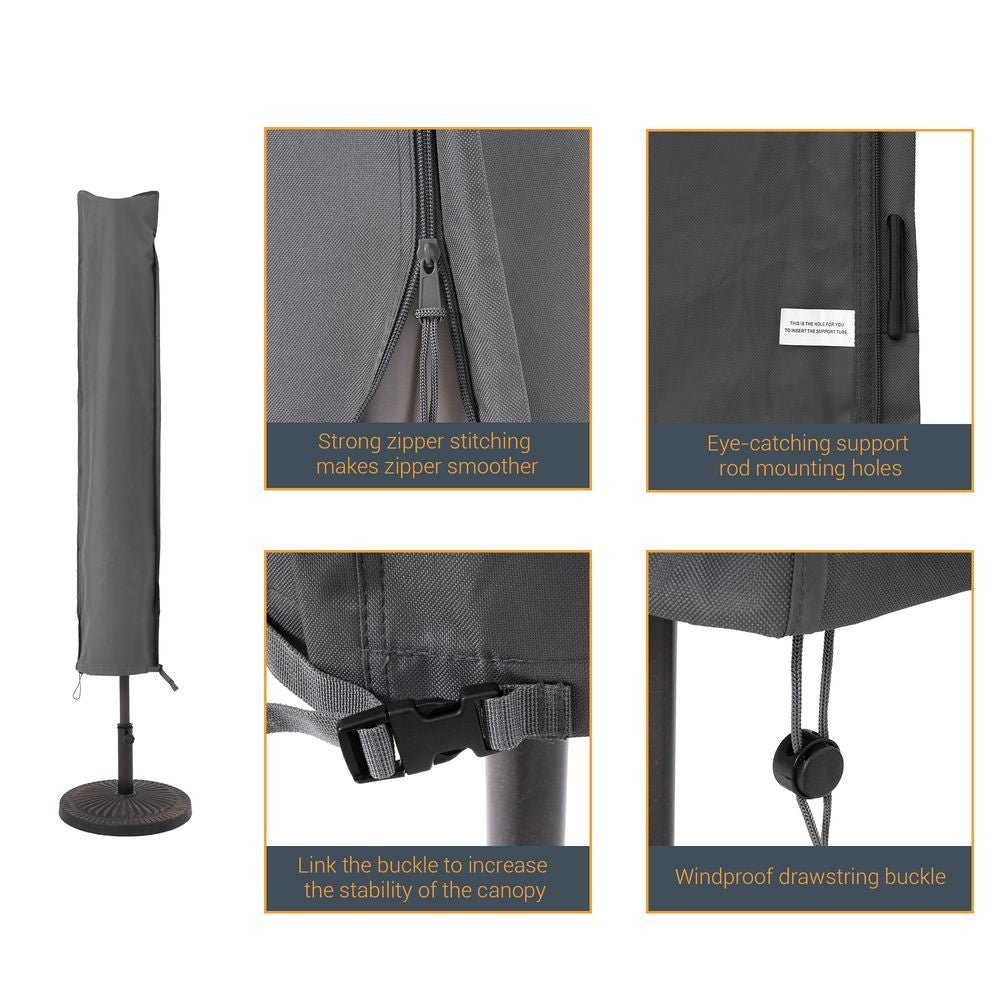 SONKUKI Table Umbrella Cover 7.5¨C11ft Patio Deck Zippered Parasol Waterproof Umbrella Covers for Outdoor Umbrellas - Sonkuki