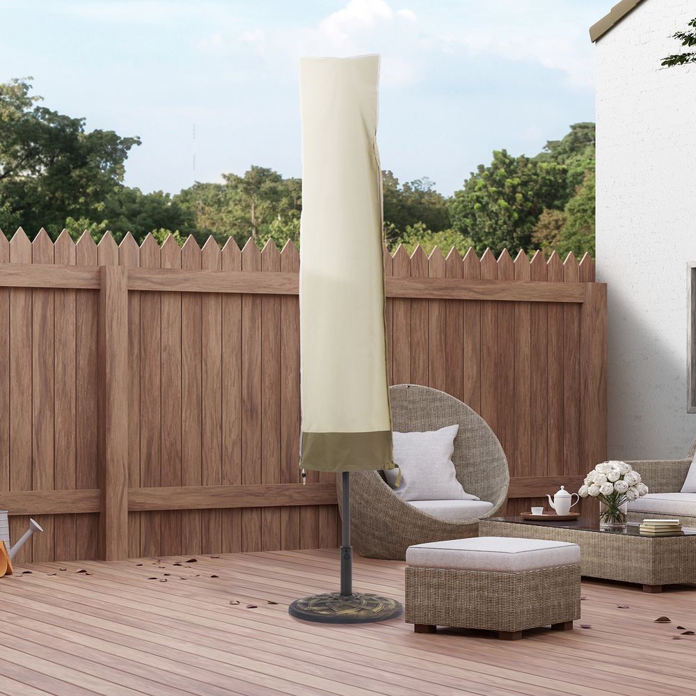 SONKUKI Table Umbrella Cover 7.5¨C11ft Patio Deck Zippered Parasol Waterproof Umbrella Covers for Outdoor Umbrellas - Sonkuki