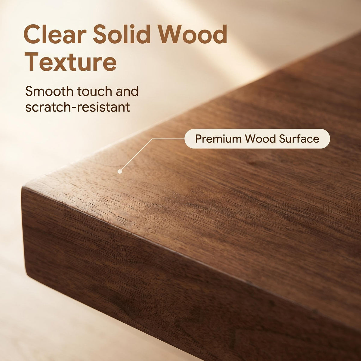 Square wooden coffee table, 34.5 inches, with storage; walnut coffee table suitable for the living room, bedroom or office - Sonkuki