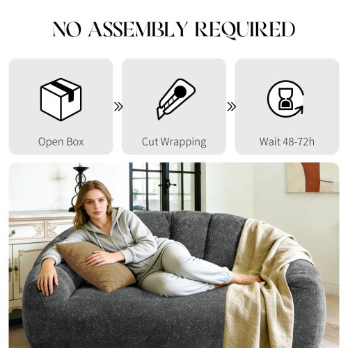 [Starry Sky] Bear Paw Sofa,Comfy Beanbag Chair with Spacious Design Oversized Bean Bag Sofa with Armrest with Filler for Living Room Bedroom.Shiny Silver Thread Faux Fur Plush. - Sonkuki
