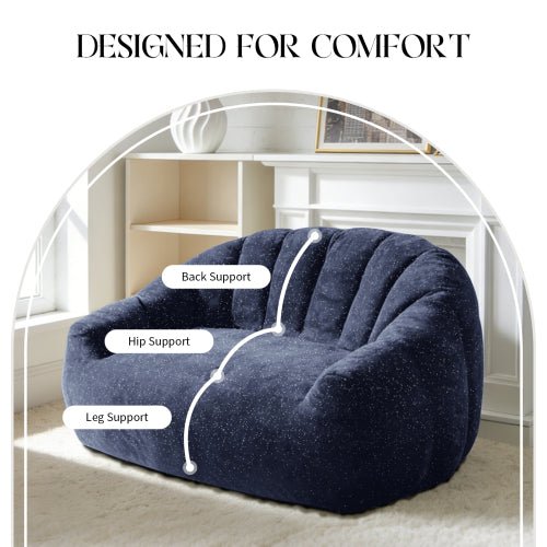 [Starry Sky]Bear Paw Sofa,Comfy Beanbag Chair with Spacious Design Oversized Bean Bag Sofa with Armrest with Filler for Living Room Bedroom.Shiny Silver Thread Faux Fur Plush. - Sonkuki