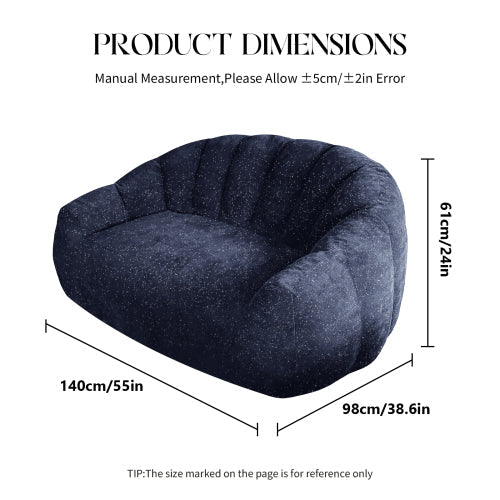 [Starry Sky]Bear Paw Sofa,Comfy Beanbag Chair with Spacious Design Oversized Bean Bag Sofa with Armrest with Filler for Living Room Bedroom.Shiny Silver Thread Faux Fur Plush. - Sonkuki