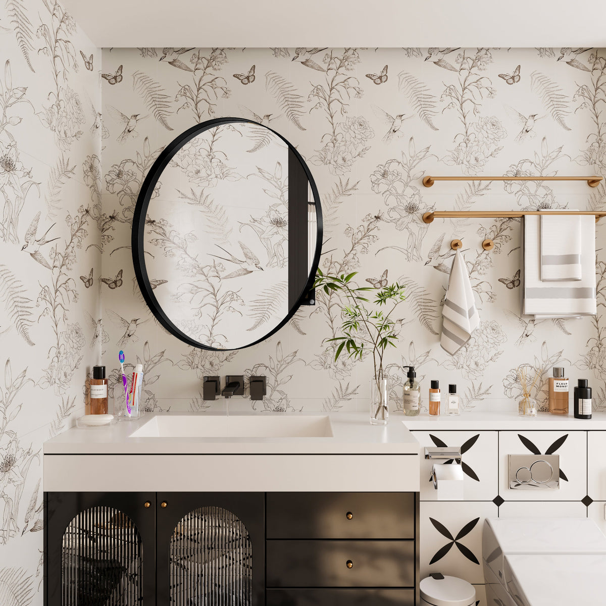 Surface Mount Round Metal Framed Medicine Cabinet with Mirror and Adjustable Shelves - Sonkuki