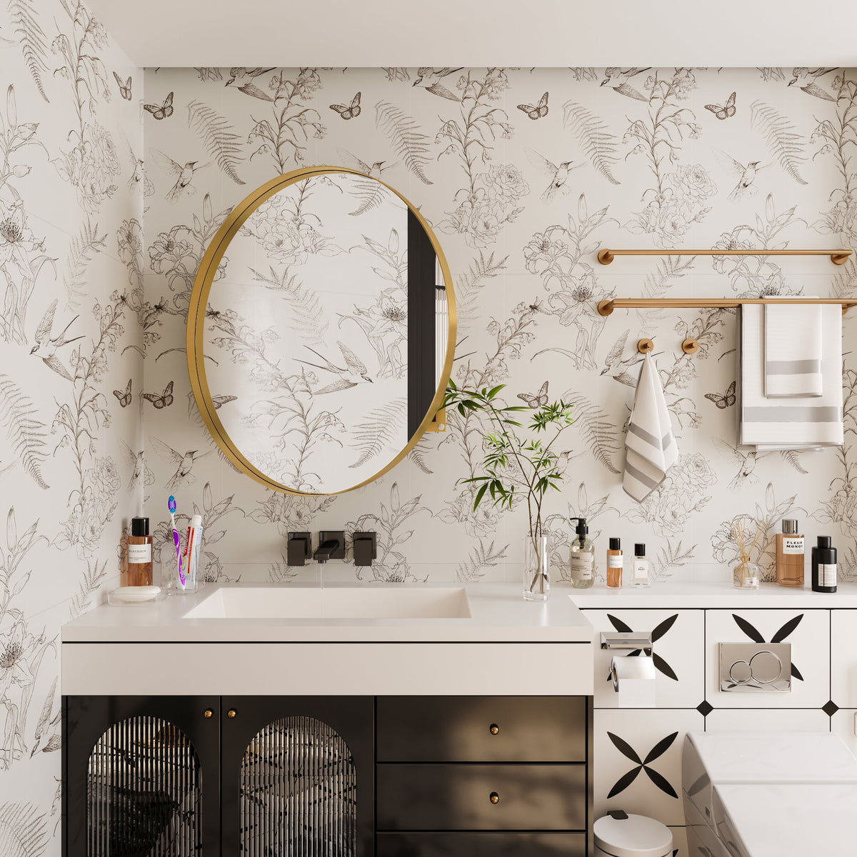 Surface Mount Round Metal Framed Medicine Cabinet with Mirror and Adjustable Shelves - Sonkuki