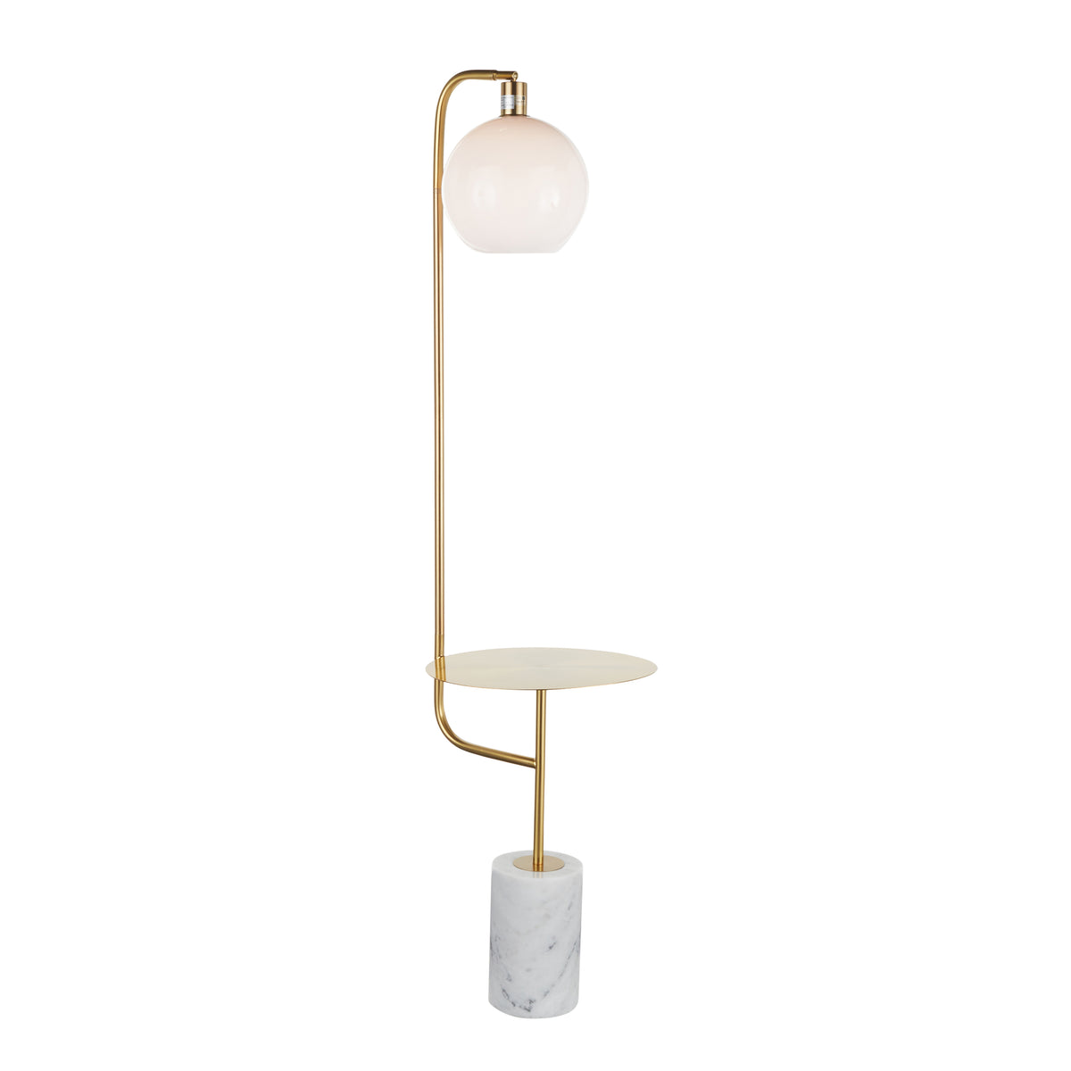 Symbol Contemporary/Glam Floor Lamp with Gold Metal Side Table and White Marble Base by LumiSource - product image 8