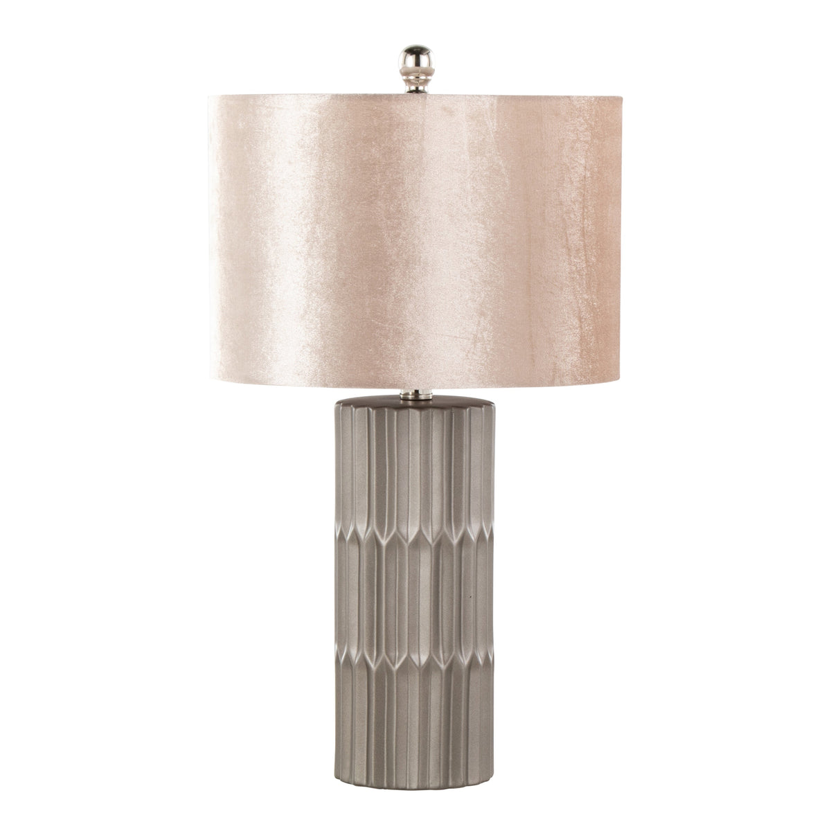 Tania 22" Contemporary Ceramic Table Lamp in Brown and Metallic Brown Ceramic with Champagne Shade by LumiSource - Sonkuki