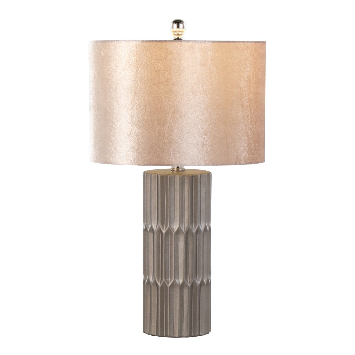Tania 22" Contemporary Ceramic Table Lamp in Brown and Metallic Brown Ceramic with Champagne Shade by LumiSource - Sonkuki
