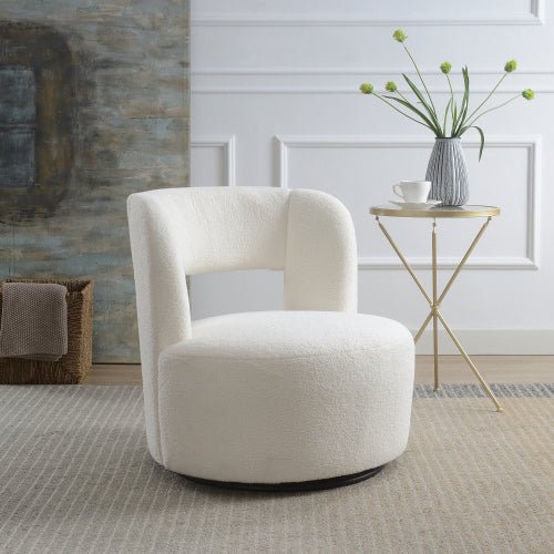 Teddy Fleece 360° Swivel Accent Chair - Sonkuki