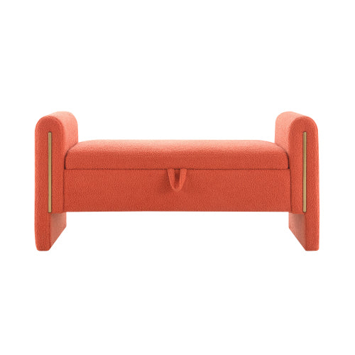 Teddy Fleece Storage Bench with Curved Arms and Metal Trim - product image 20