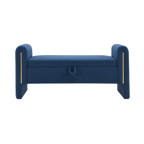 Teddy Fleece Storage Bench with Curved Arms and Metal Trim - product image 24