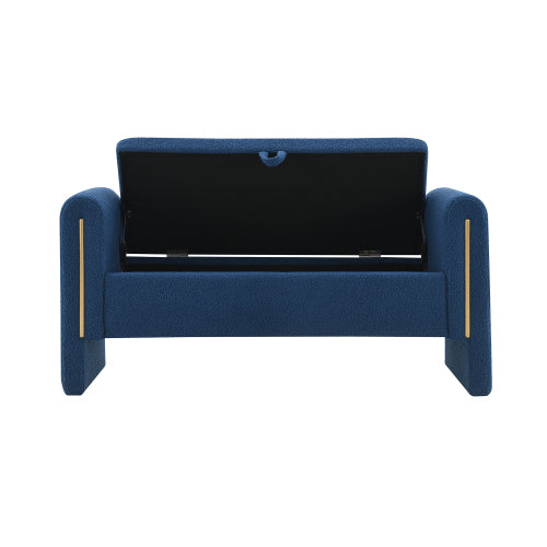 Teddy Fleece Storage Bench with Curved Arms and Metal Trim - product image 26