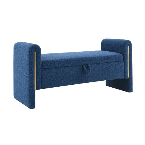 Teddy Fleece Storage Bench with Curved Arms and Metal Trim - product image 27
