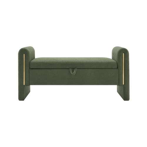 Teddy Fleece Storage Bench with Curved Arms and Metal Trim - product image 9