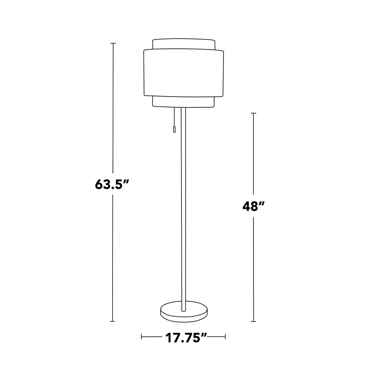 Tier 64" Contemporary Metal Floor Lamp - Sonkuki