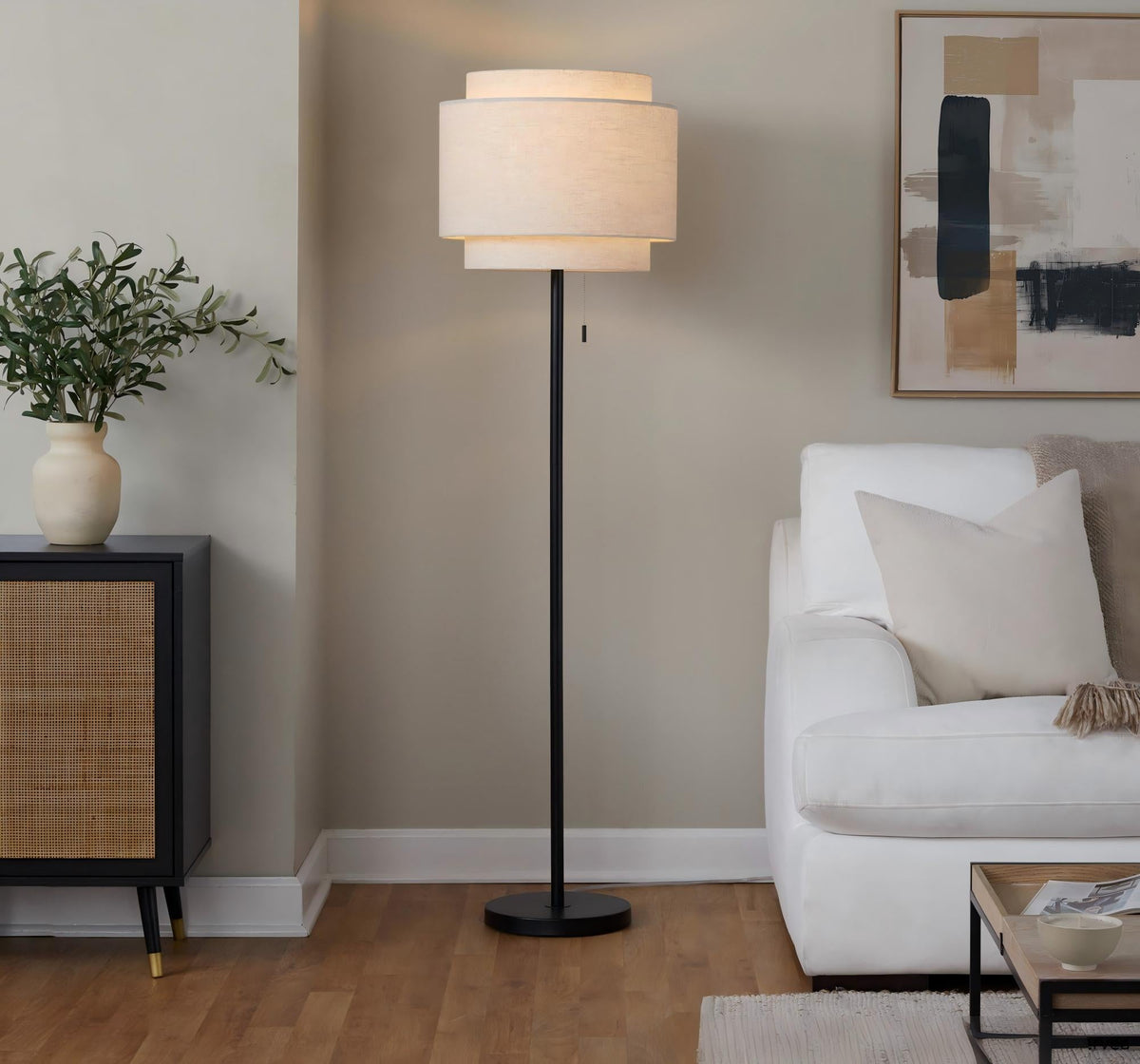 Tier 64" Contemporary Metal Floor Lamp - Sonkuki