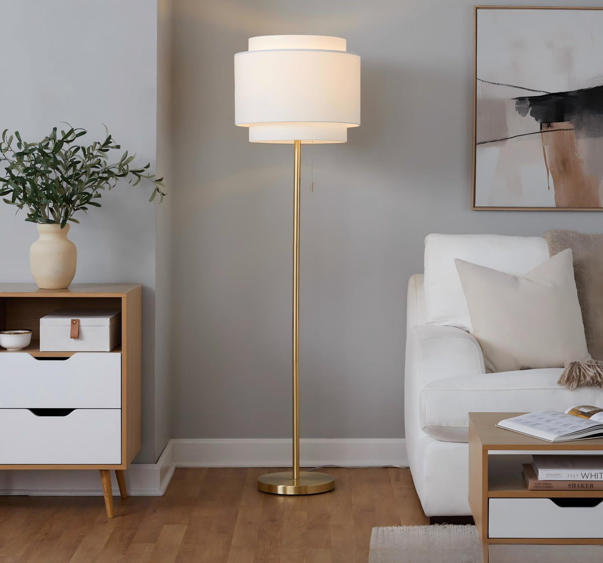 Tier 64" Contemporary Metal Floor Lamp - Sonkuki