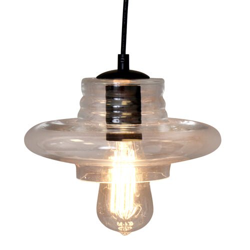 Torus Saucer Industrial Pendant with Clear Glass by LumiSource - Sonkuki