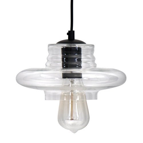 Torus Saucer Industrial Pendant with Clear Glass by LumiSource - Sonkuki