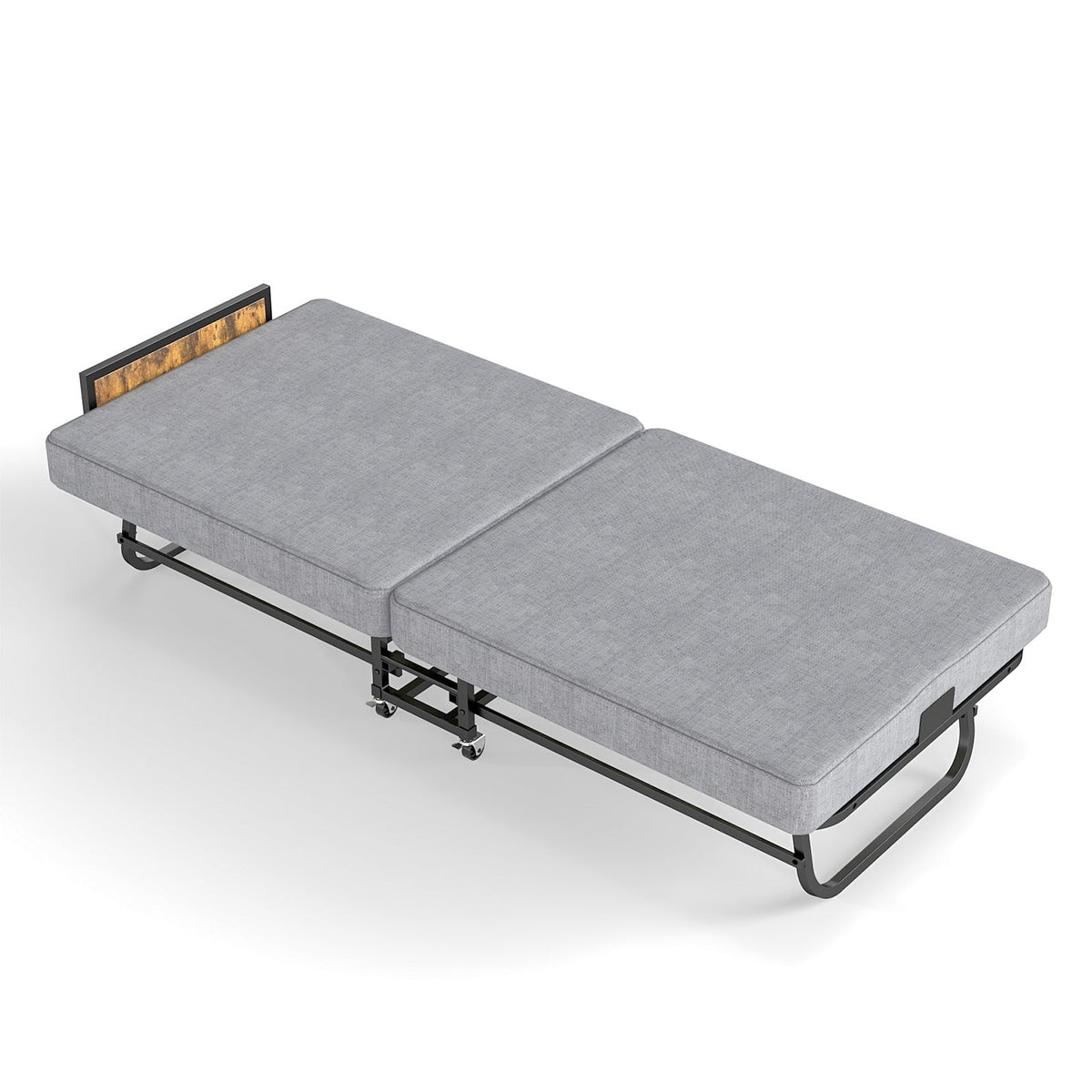 Twin Upgraded Bi-Fold Guest Bed with Headboard, Charging Station, Side Pocket and Locking Casters - Sonkuki