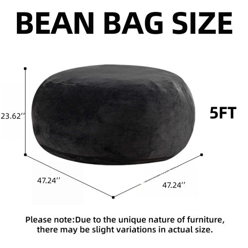 Bean Bag Chair, Memory Foam Filling, Adult and Teen Soft Sofa with Flannel Cover for Living Room, Bedroom, College Dorm