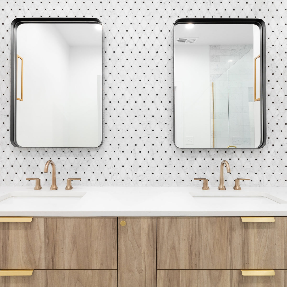 Wall Mirror Black Rectangular Metal Framed Vanity Mirror - Sonkuki