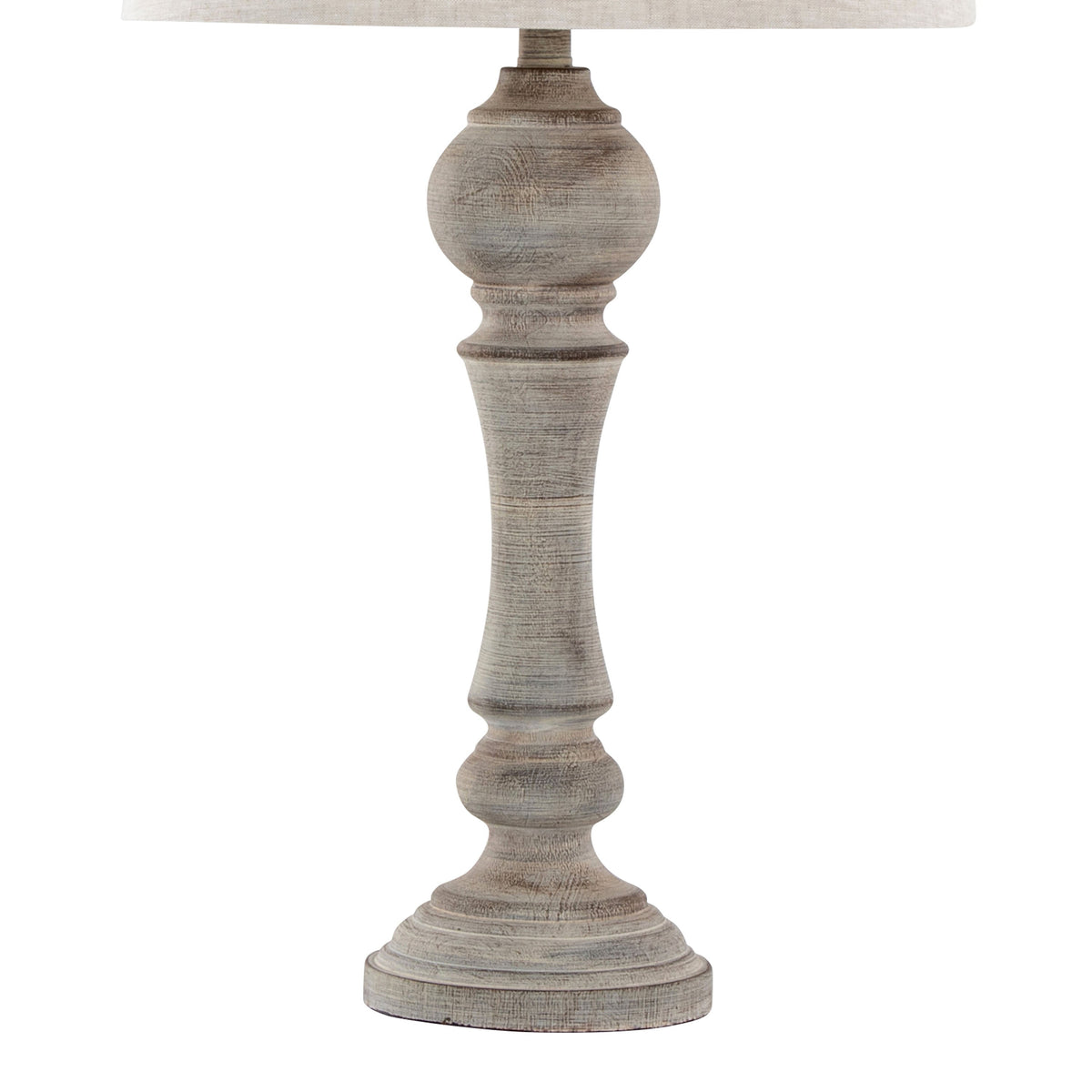 Winston 32" Farmhouse Polyresin Table Lamp in Reclaimed Grey Polyresin with Oat Linen Shade from Grandview Gallery by LumiSource - Set of 2 - Sonkuki