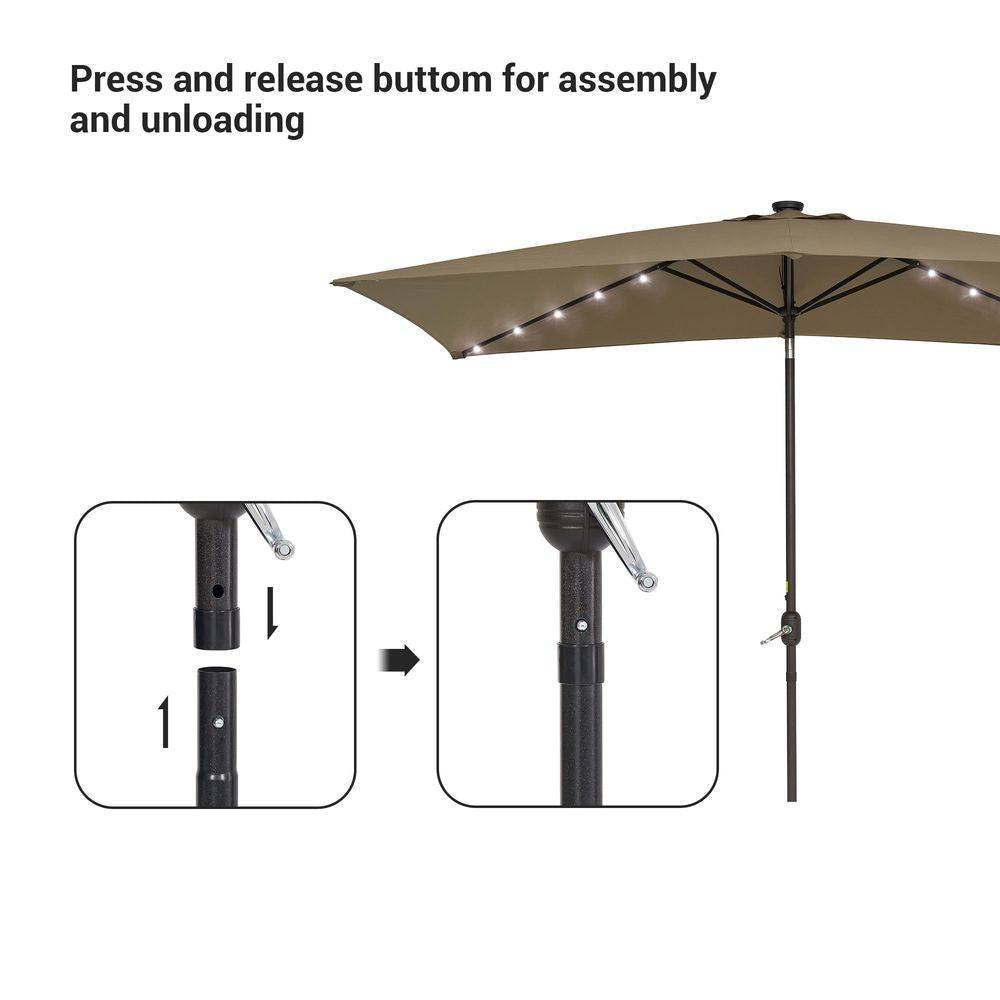 SONKUKI 10 x 6.5ft Aluminum LED Market Umbrellas.