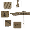 SONKUKI 10 x 6.5ft Aluminum LED Market Umbrellas.