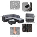 SONKUKI Outdoor Conversation Sofa Set 4-Piece Patio Furniture PE Rattan Wicker Sectional Couch Sets - Sonkuki