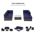 SONKUKI 5-Piece Outdoor Sectional Furniture Patio Conversation PE Rattan Wicker Sofa Set - Sonkuki